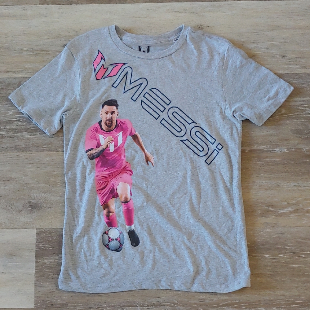 NWOT Messi Youth Lionel Messi Graphic T-Shirt Grey Size L